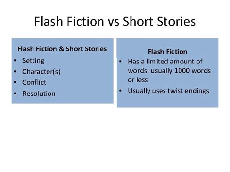 Short Story Vs Flash Fiction