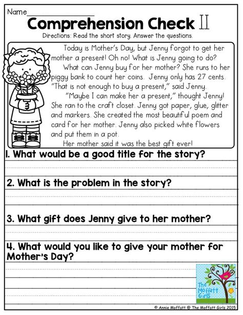 short story with comprehension questions and answers for grade 5