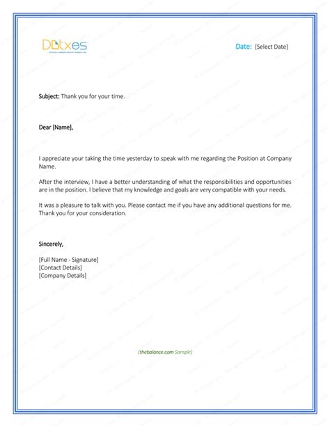 short thank you note after interview examples