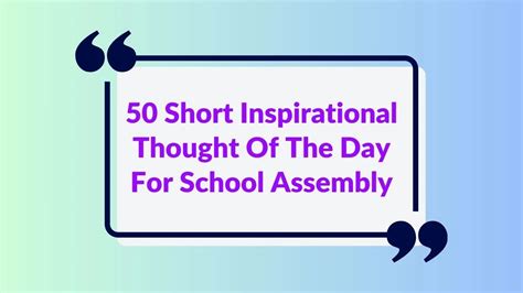 short thoughts in english for assembly