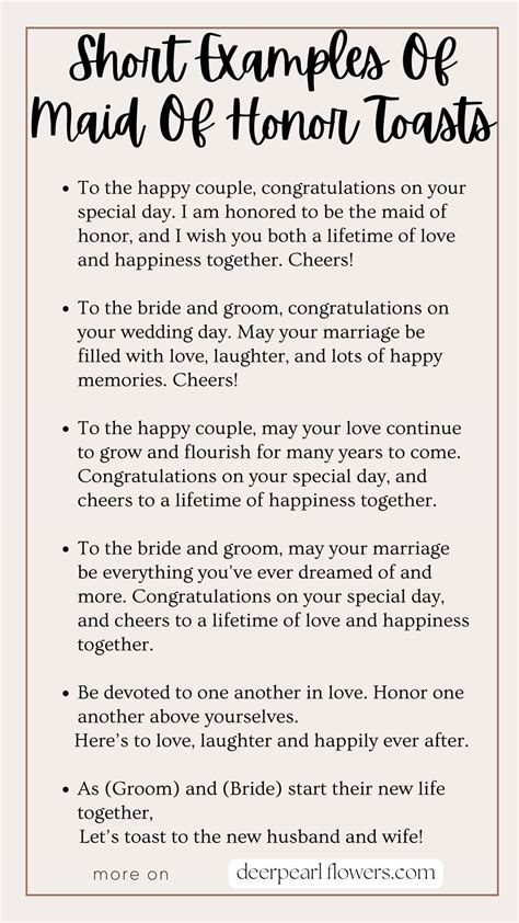 short toast to bride and groom examples