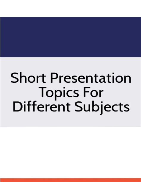 short topics for presentation