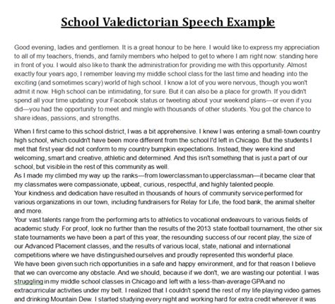 short valedictorian speech examples
