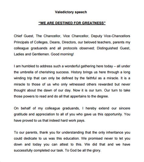 short valedictorian speech examples for elementary