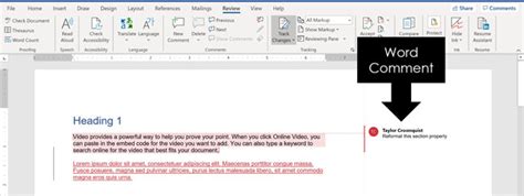 shortcut for adding comment in word mac