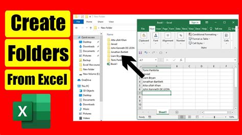 shortcut for creating new excel file in folder