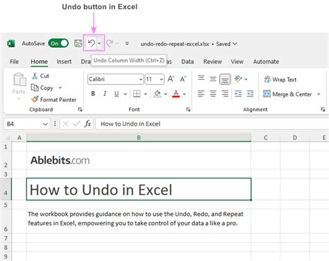 5 Ways Undo Excel