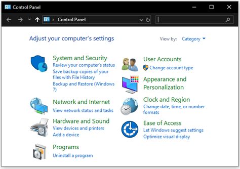Shortcut Key For Control Panel Windows 10