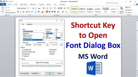 shortcut key for find and replace dialogue box in ms word