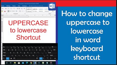 Shortcut Key For Lowercase In Word