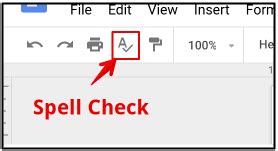 shortcut key for spell check in google docs