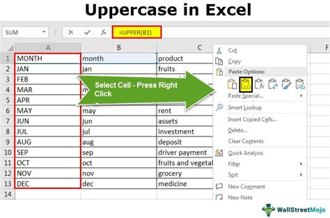 shortcut key for uppercase in excel 2019
