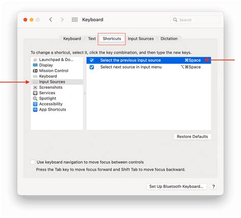shortcut key to change keyboard language in macbook