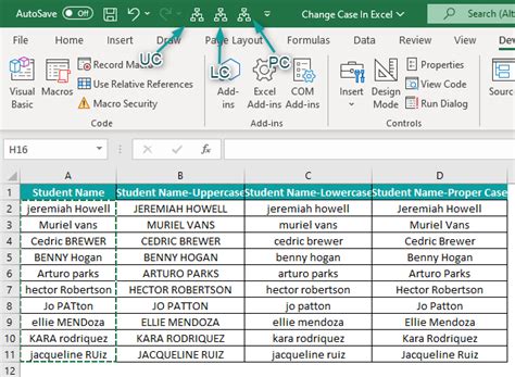 shortcut key to change text case in excel