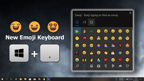 shortcut key to open emoji in windows 10