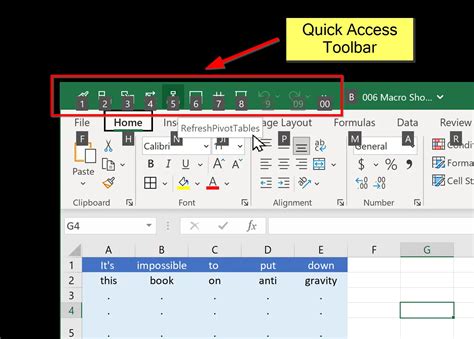 shortcut key to run macro in excel