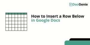 shortcut to add row below google docs