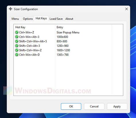 shortcut to adjust window size