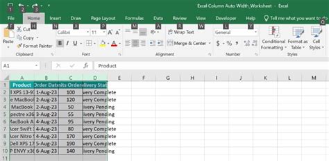 shortcut to auto adjust column width