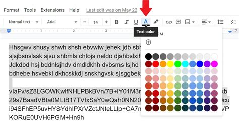 shortcut to change font color in google docs