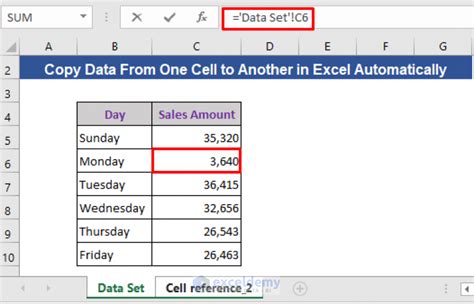 shortcut to copy data from one cell to another in excel