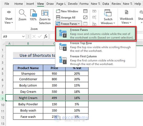 shortcut to freeze a cell in excel formula