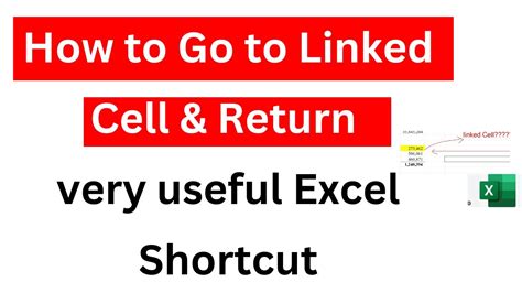 shortcut to go to linked cell in excel