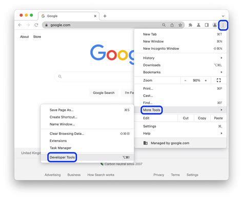 shortcut to open chrome devtools mac