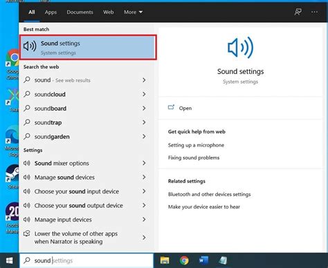shortcut to open sound settings in windows 10
