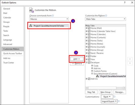 shortcut to run macro in outlook