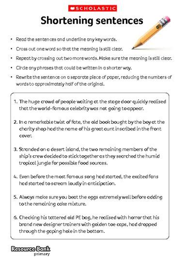 Shortening Example In Sentence