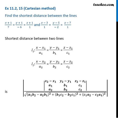 shortest distance between two lines in 3d