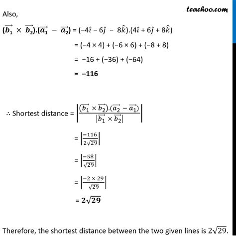 shortest distance between two lines in 3d formula