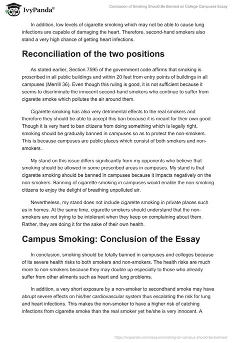 should smoking be banned on college campuses