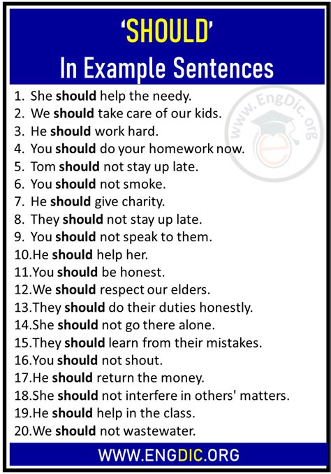 should use in sentence examples