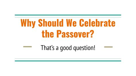 should we celebrate passover