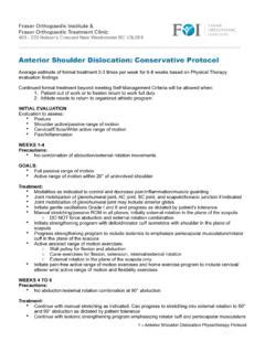 shoulder dislocation conservative protocol