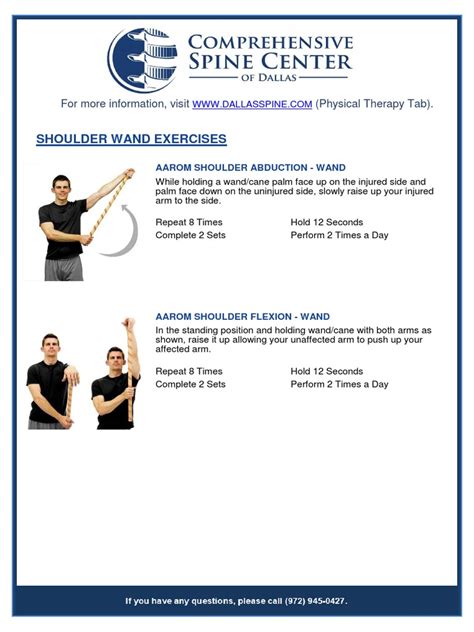 Shoulder Wand Exercises Printable
