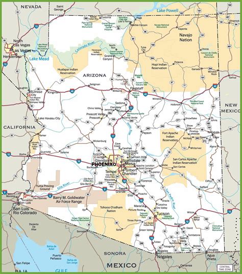 show a map of arizona