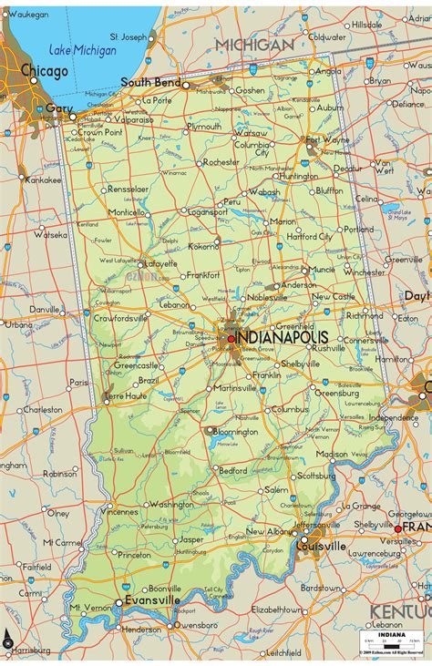 show a map of indiana