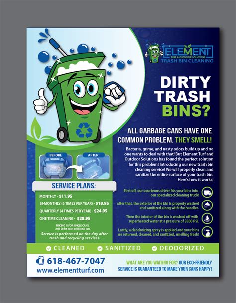 show a trash bin cleaning advertisement