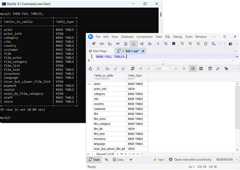 Show All Tables Mysql Query