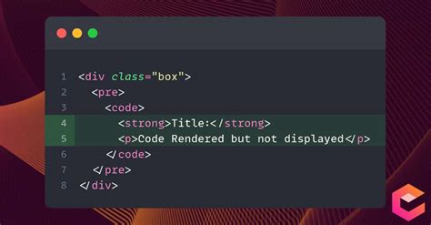 show code snippet in html
