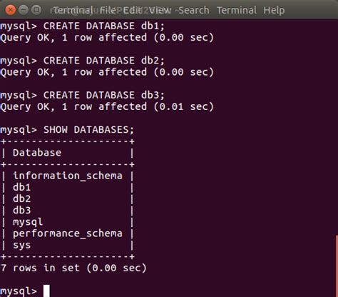 show database in mysql