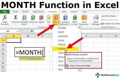 show date in month excel