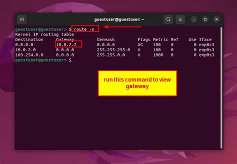 show default gateway linux command line
