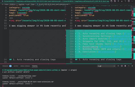 show diff in vscode