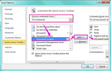 Show File Path In Quick Access Toolbar Excel
