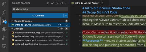 show git changes in visual studio code