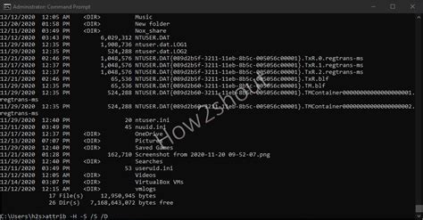 show hidden files in command line